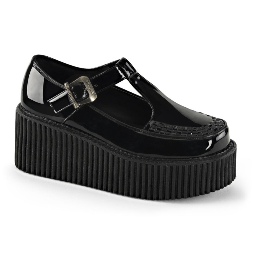 Creeper-214 Black Patent Demonia Hungary