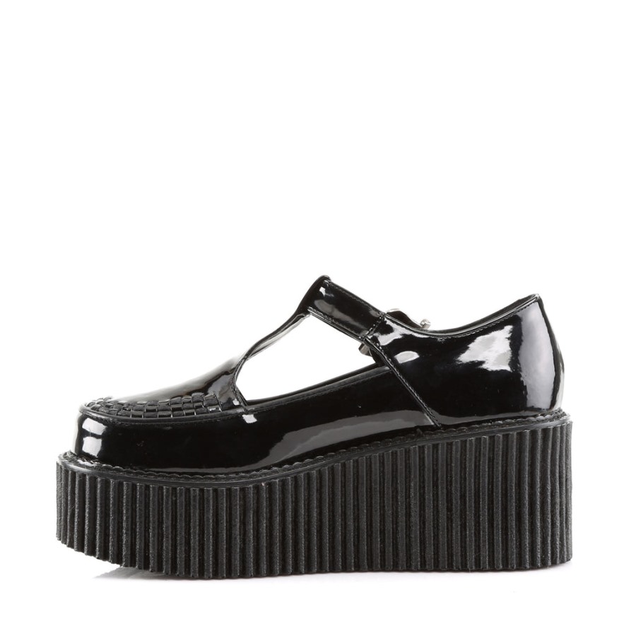 Creeper-214 Black Patent Demonia Hungary