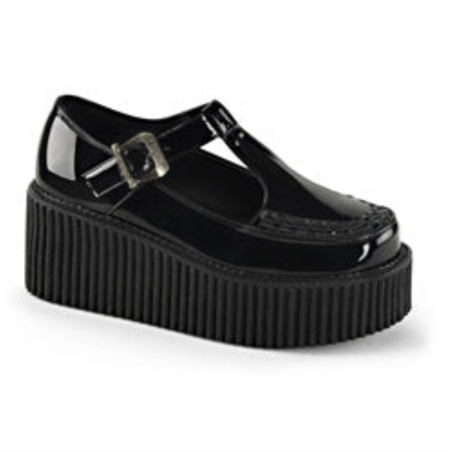 Creeper-214 Black Patent Demonia Hungary