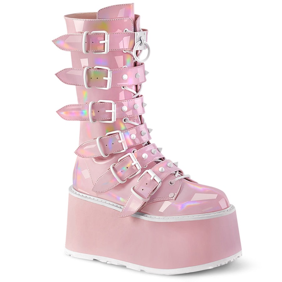 Damned-225 Demonia Hungary Baby Pink Holo Patent