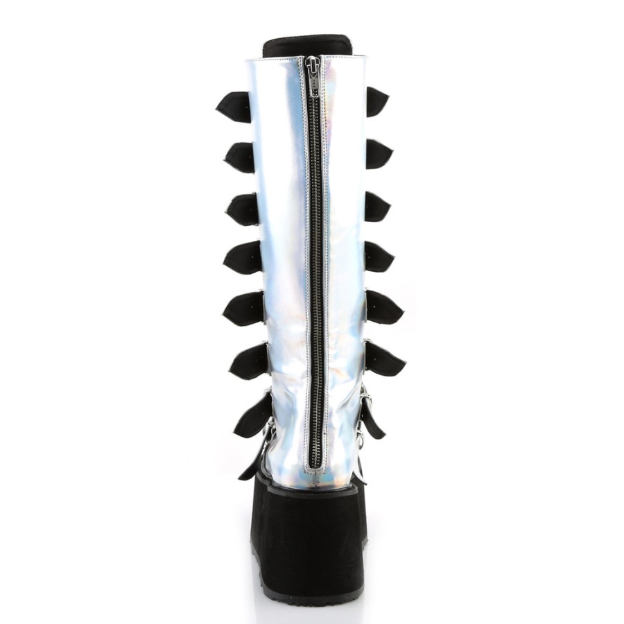 átkozott-318 Ezüst Hologram Vegán Bőr Demonia Hungary