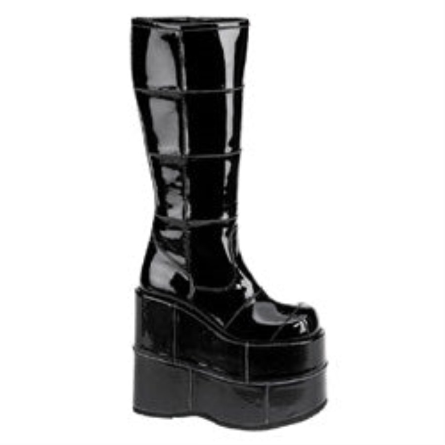 Demonia Hungary Fekete Vegán Bőr Teve-280