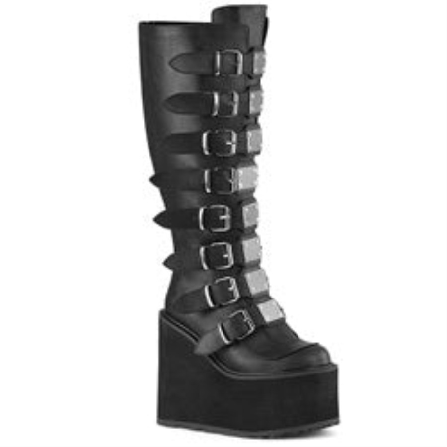 Demonia Hungary Fekete Vegán Bőr Hinta-815wc