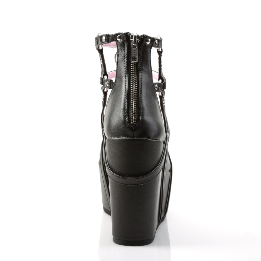 Demonia Hungary Stretch Black Patent Holo Shaker-65