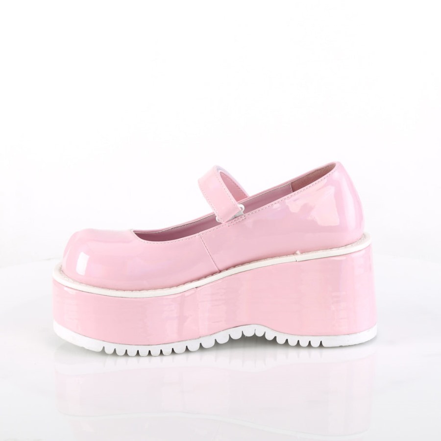 Dollie-01 Demonia Hungary Baby Pink Holo Patent