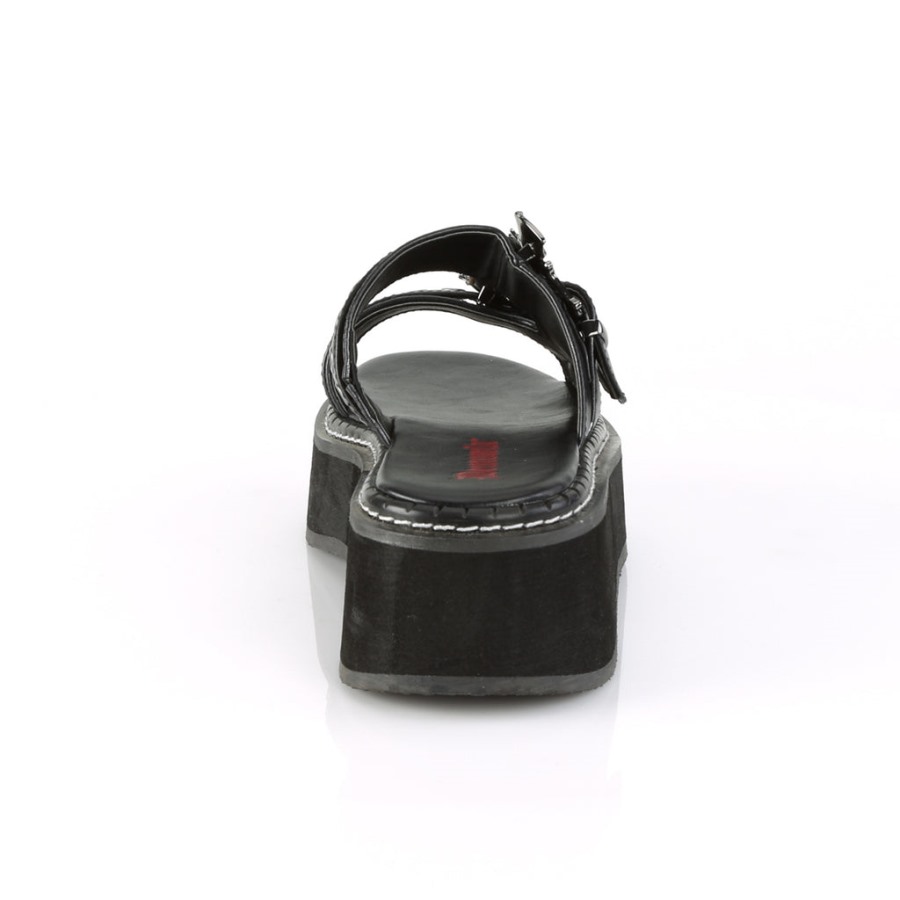 Emily-100 Demonia Hungary Fekete Vegán Bőr