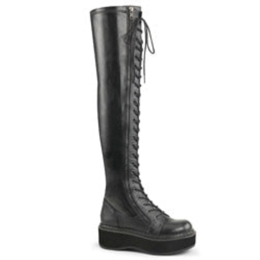 Emily-375 Demonia Hungary Fekete Str Vegán Bőr