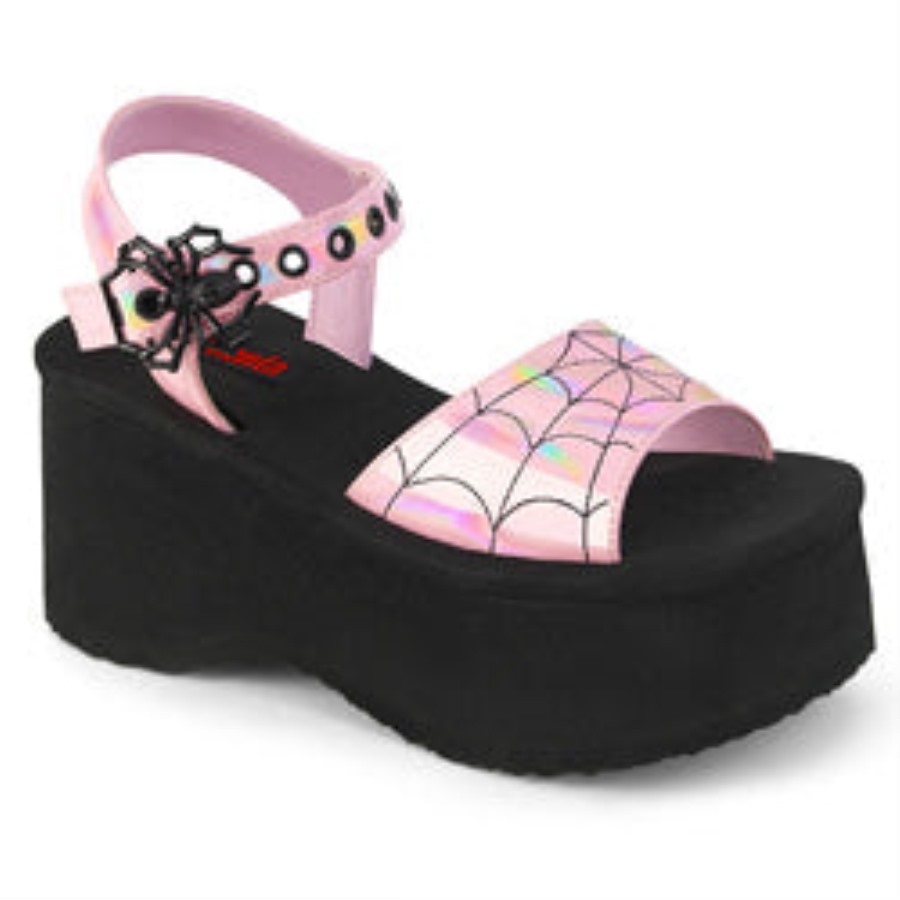 Find-10 Baby Pink Holo Patent Demonia Hungary