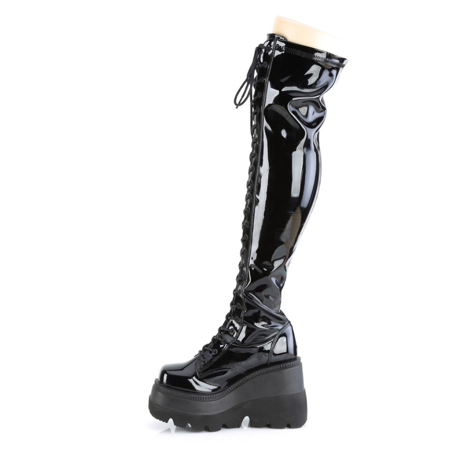 Shaker-374 Demonia Hungary Black Stretch Patent
