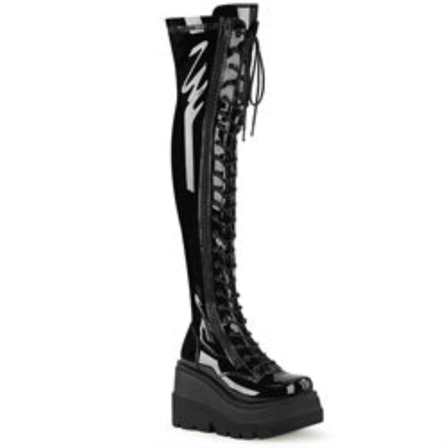 Shaker-374 Demonia Hungary Black Stretch Patent