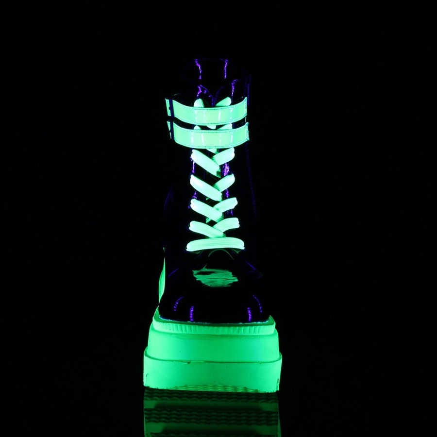 Shaker-52 Black Patent-u V Neon Green Demonia Hungary
