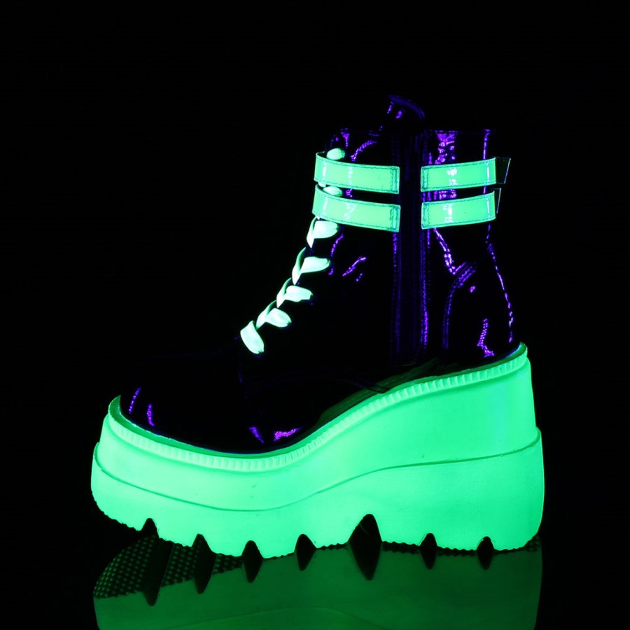 Shaker-52 Black Patent-u V Neon Green Demonia Hungary