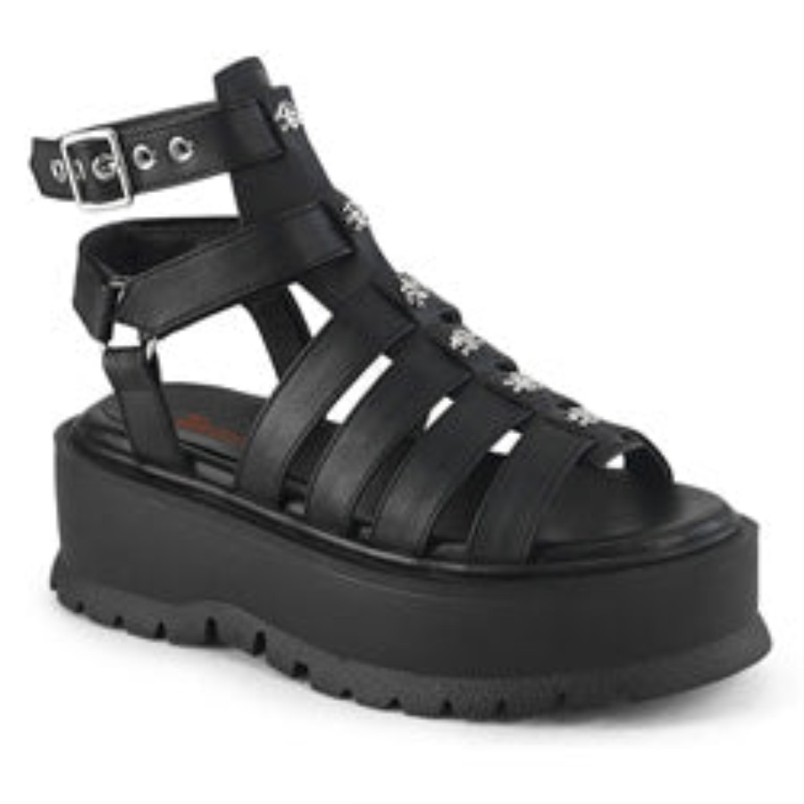 Slacker-18 Demonia Hungary Fekete Vegán Bőr