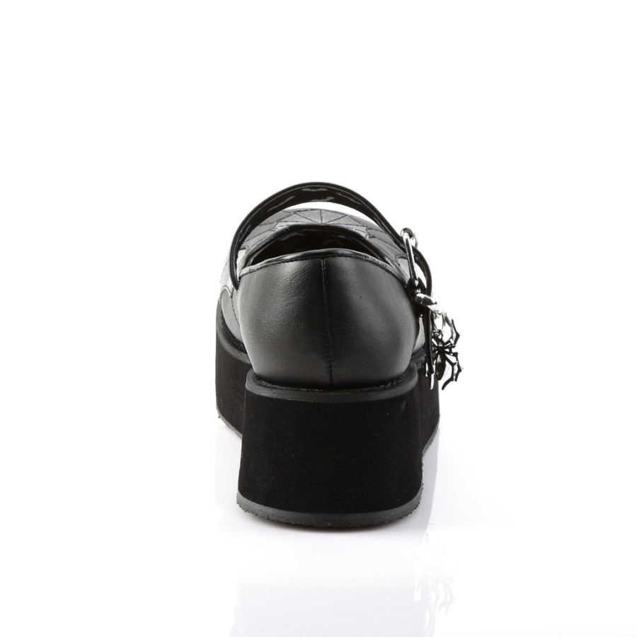 Sprite-05 Demonia Hungary Fekete Vegán Bőr-fekete Patent