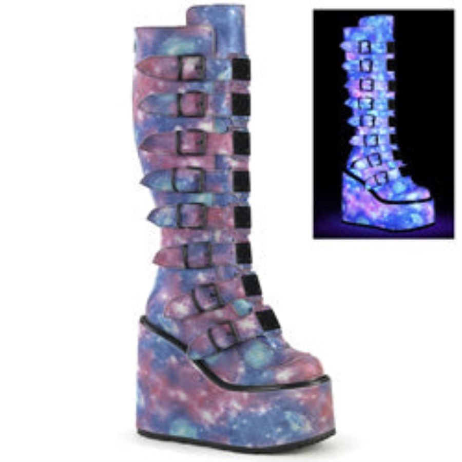 Swing-815 Kék Fényvisszaverő Vegán Bőr Demonia Hungary