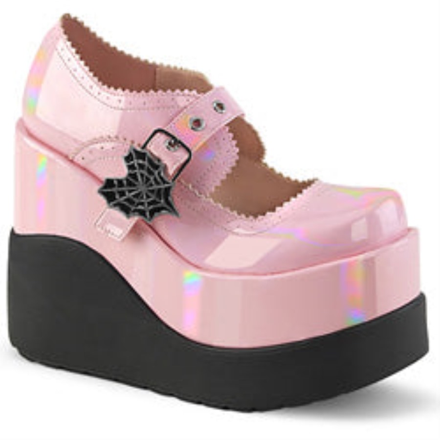 Void-38 Demonia Hungary Baby Pink Holo Patent