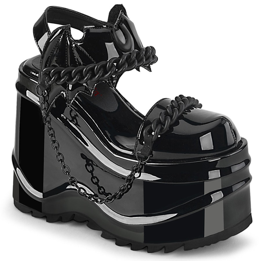 Wave-20 Black Patent Demonia Hungary