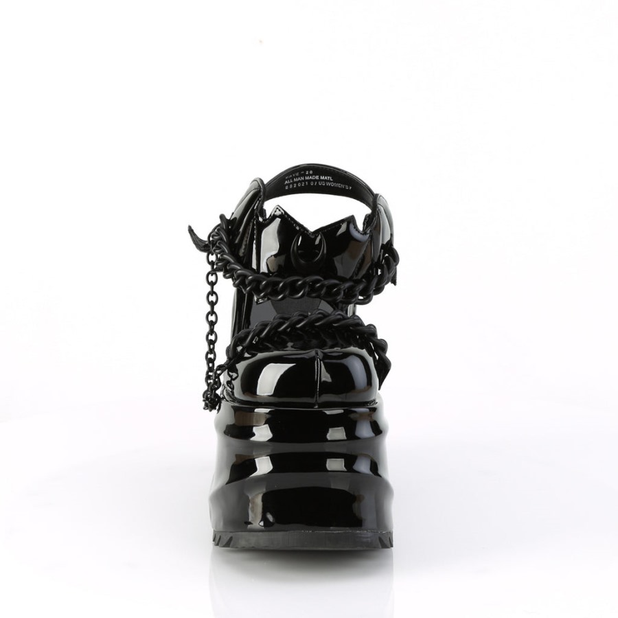 Wave-20 Black Patent Demonia Hungary