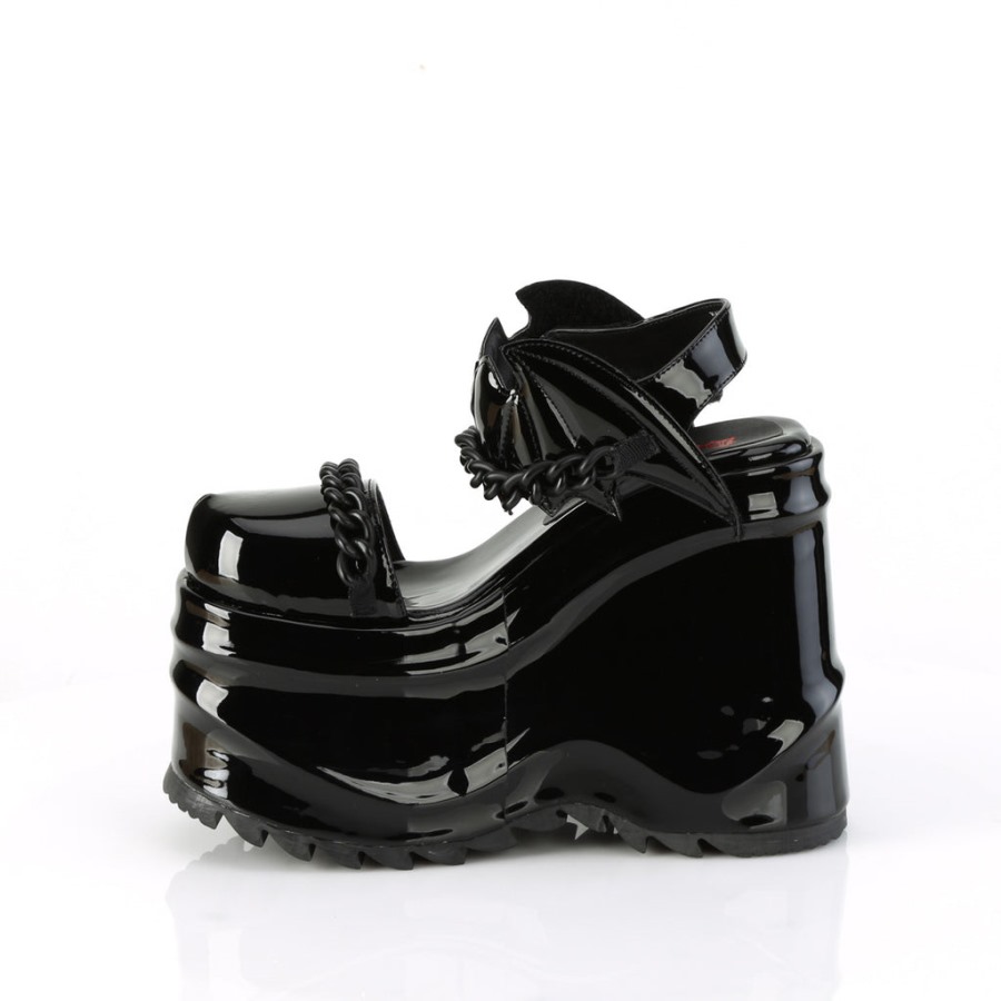 Wave-20 Black Patent Demonia Hungary