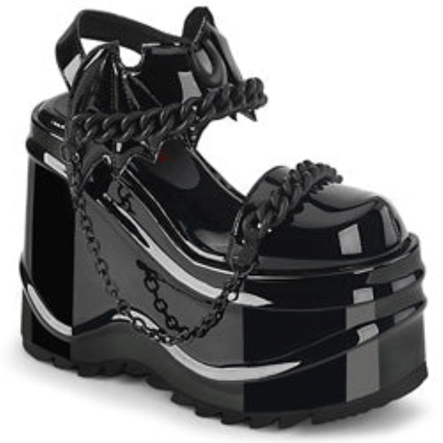 Wave-20 Black Patent Demonia Hungary