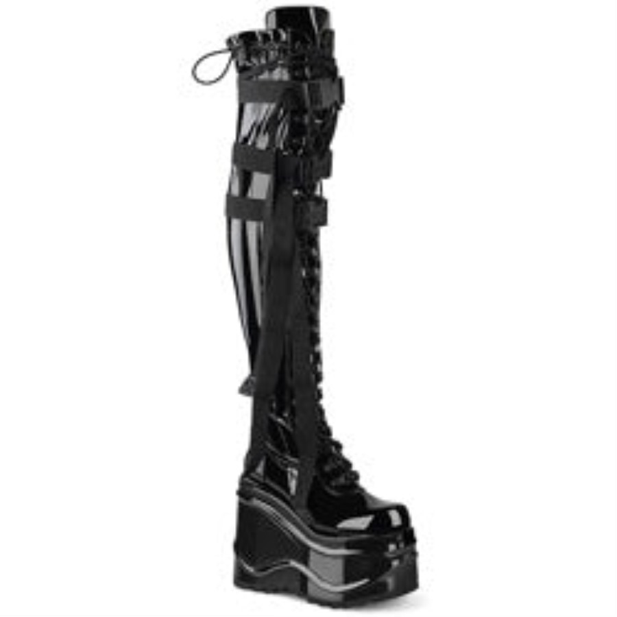 Wave-315 Demonia Hungary Black Stretch Patent